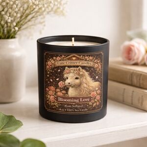 Blooming Love| Limited| 8oz Soy Candle | Hand Poured | Cute Critter Candles